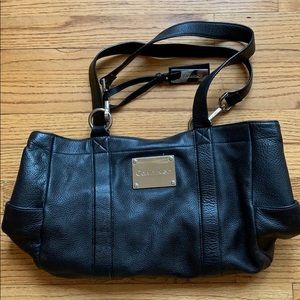 Calvin Klein Black Leather Shoulder Bag